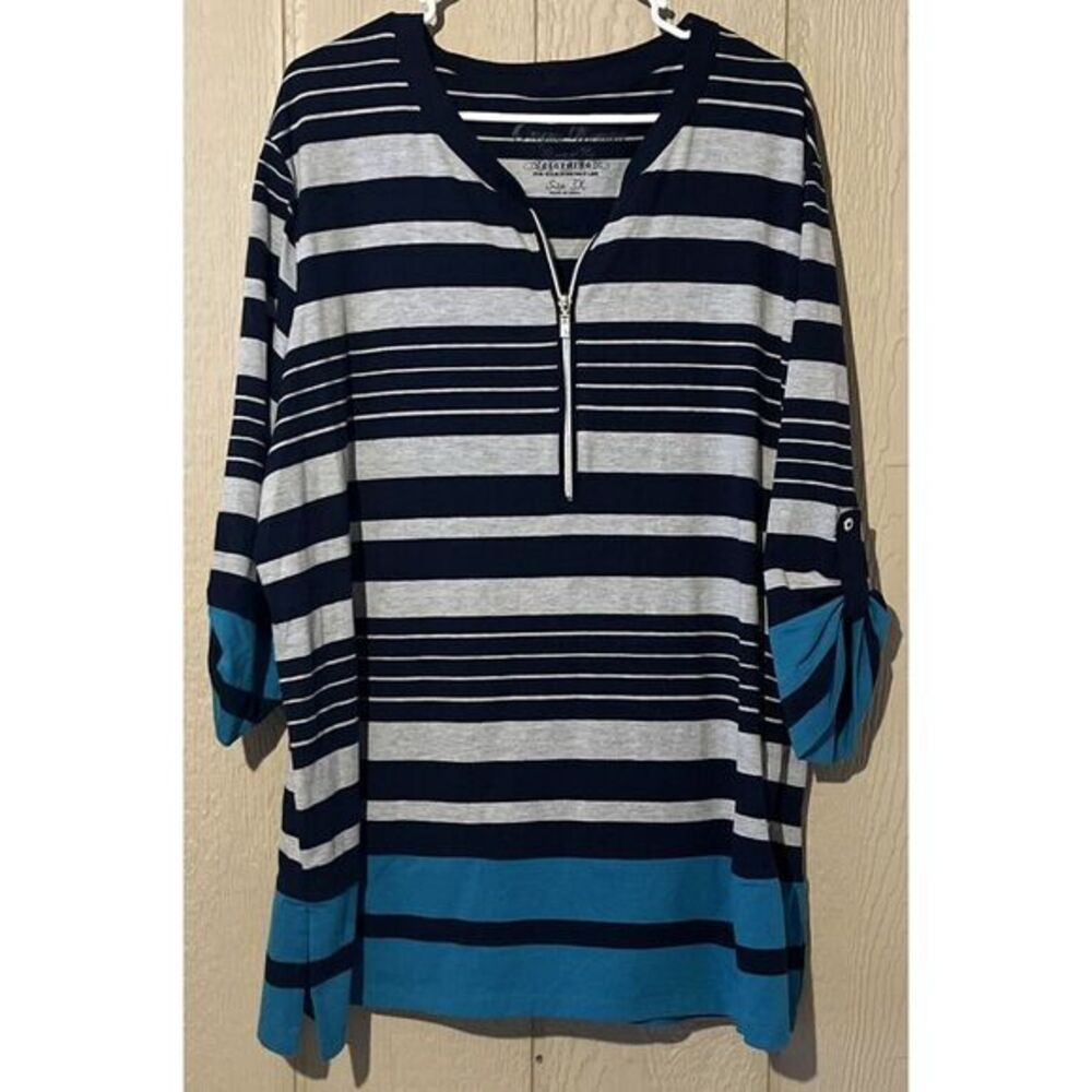 Onque Woman Casual 1/4 Zip Top 3XL‎